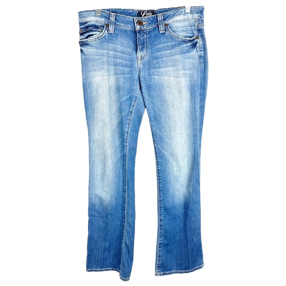 Lucky‎ Brand Size 8 Jeans Flare Boot Cut Blue Denim Cotton Stretch Womens 1605 - Picture 1 of 10